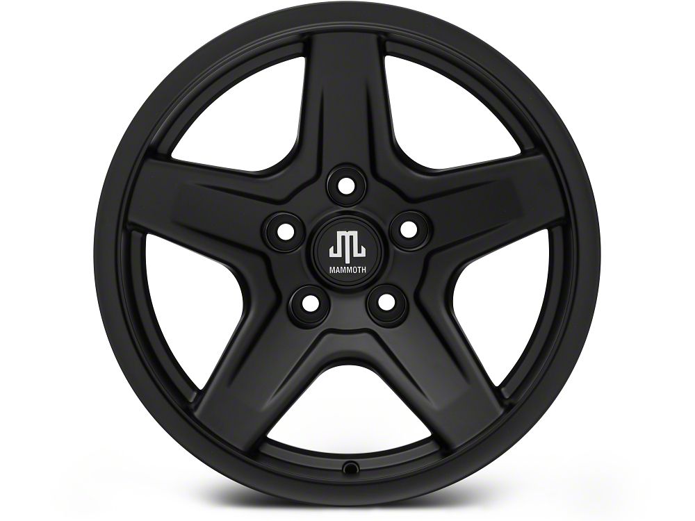 Mammoth Boulder Black 17x9 Wheel and BF Goodrich KM2 35x12.50R17 Tire Kit (07-18 Jeep Wrangler JK)