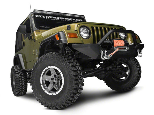 Mammoth Boulder Simulated Beadlock Style Charcoal 15x8 Wheel and Mickey Thompson Baja MTZ 33X12.50R15 Tire Kit (87-06 Jeep Wrangler YJ & TJ)