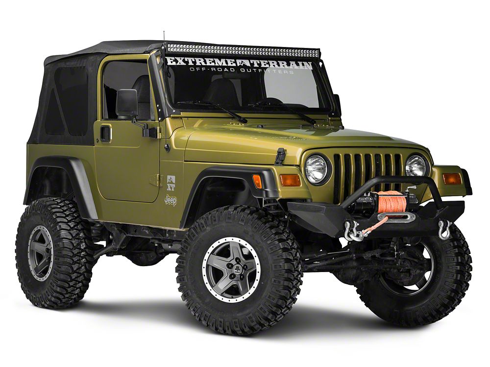 Mammoth Boulder Simulated Beadlock Style Charcoal 15x8 Wheel and Mickey Thompson Baja MTZ 33X12.50R15 Tire Kit (87-06 Jeep Wrangler YJ & TJ)