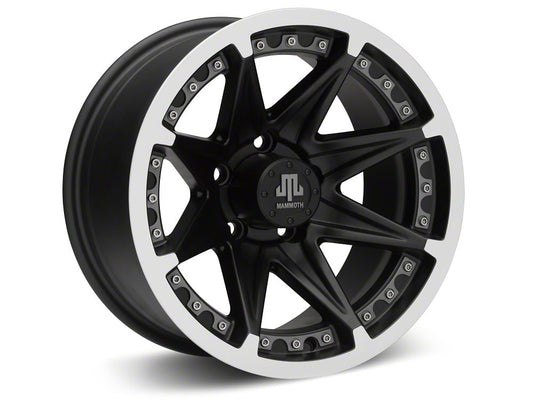 Mammoth Type 88 Matte Black 15x8 Wheel and Mickey Thompson Baja MTZ 33X12.50R15 Tire Kit (87-06 Jeep Wrangler YJ & TJ)