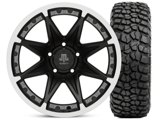 Mammoth Type 88 Matte Black 17x9 Wheel and BF Goodrich KM2 35x12.50R17 Tire Kit (07-18 Jeep Wrangler JK)