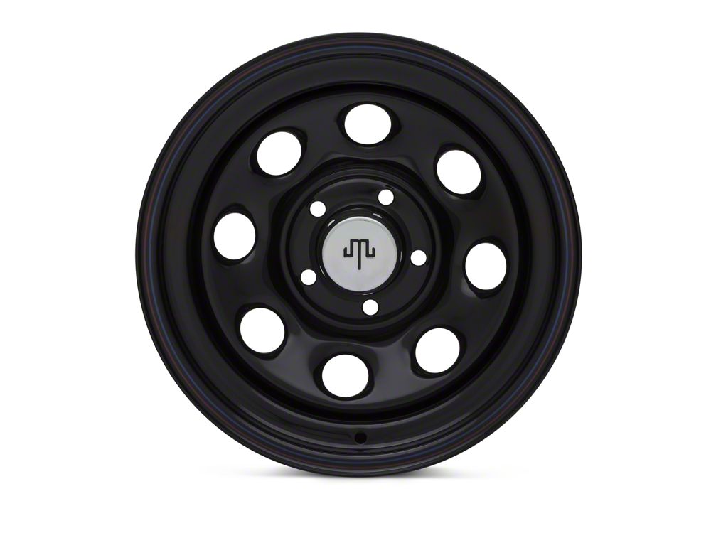 Mammoth 8 Black Wagon Wheel Edition Steel Wheel; 15x8; -19mm Offset (97-06 Jeep Wrangler TJ)