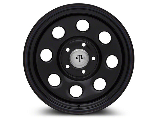 Mammoth 8 Steel Black Wheel with Polished Center Cap; 17x9; -6mm Offset (18-25 Jeep Wrangler JL)