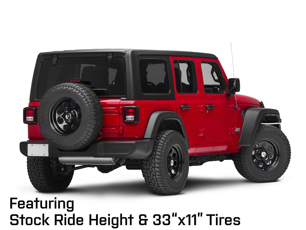 Mammoth 8 Steel Black Wheel with Polished Center Cap; 17x9; -6mm Offset (18-25 Jeep Wrangler JL)
