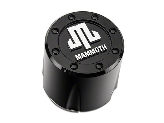 Mammoth 8 Aluminum Wheel Center Cap; Black (Fits Jeep Wrangler JK & JL Mammoth 8 Aluminum Wheels Only)
