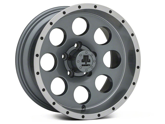 Mammoth 8 Simulated Beadlock Style Anthracite Wheel; 15x8; -19mm Offset (87-95 Jeep Wrangler YJ)