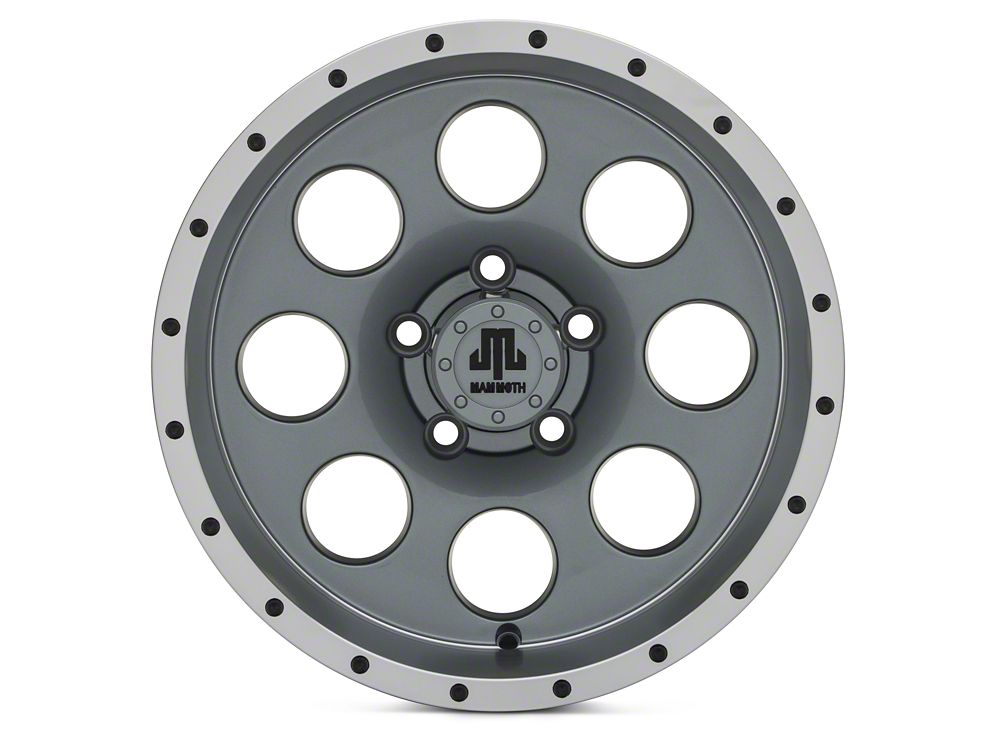 Mammoth 8 Simulated Beadlock Style Anthracite Wheel; 15x8; -19mm Offset (87-95 Jeep Wrangler YJ)