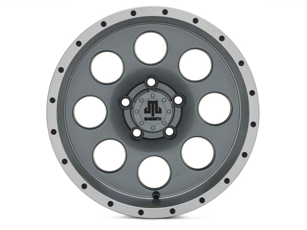 Mammoth 8 Simulated Beadlock Style Anthracite Wheel; 15x8; -19mm Offset (97-06 Jeep Wrangler TJ)