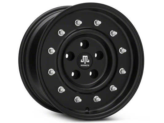 Mammoth General Matte Black Wheel; 16x8; 0mm Offset (87-95 Jeep Wrangler YJ)