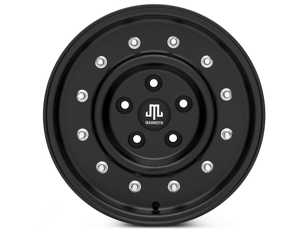Mammoth General Matte Black Wheel; 16x8; 0mm Offset (87-95 Jeep Wrangler YJ)