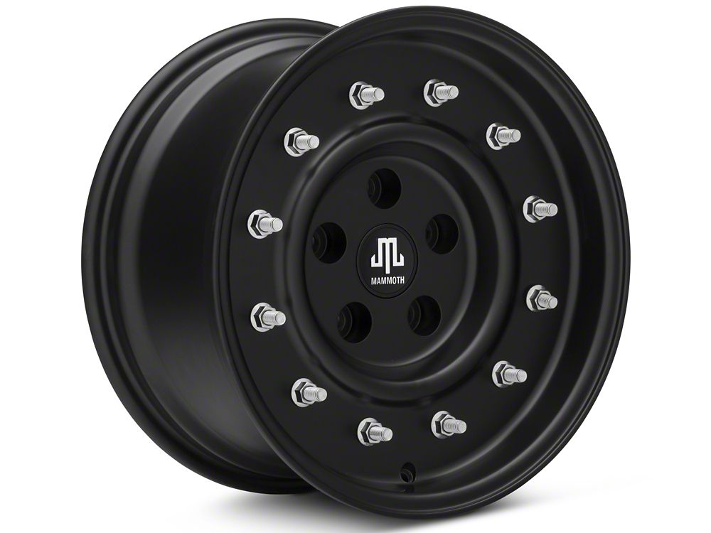 Mammoth General Matte Black Wheel; 16x8; 0mm Offset (87-95 Jeep Wrangler YJ)