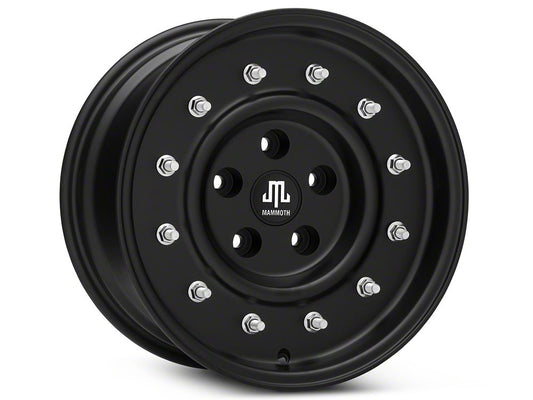 Mammoth General Matte Black Wheel; 16x8; 0mm Offset (97-06 Jeep Wrangler TJ)