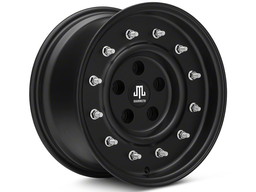 Mammoth General Matte Black Wheel; 16x8; 0mm Offset (97-06 Jeep Wrangler TJ)