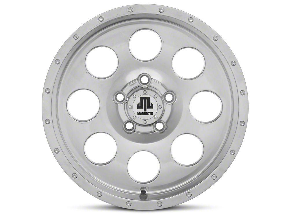Mammoth 8 Simulated Beadlock Style Polished 15x8 Wheel and BF Goodrich All Terrain TA KO2 35x12.50R15 Tire Kit (87-06 Jeep Wrangler YJ & TJ)