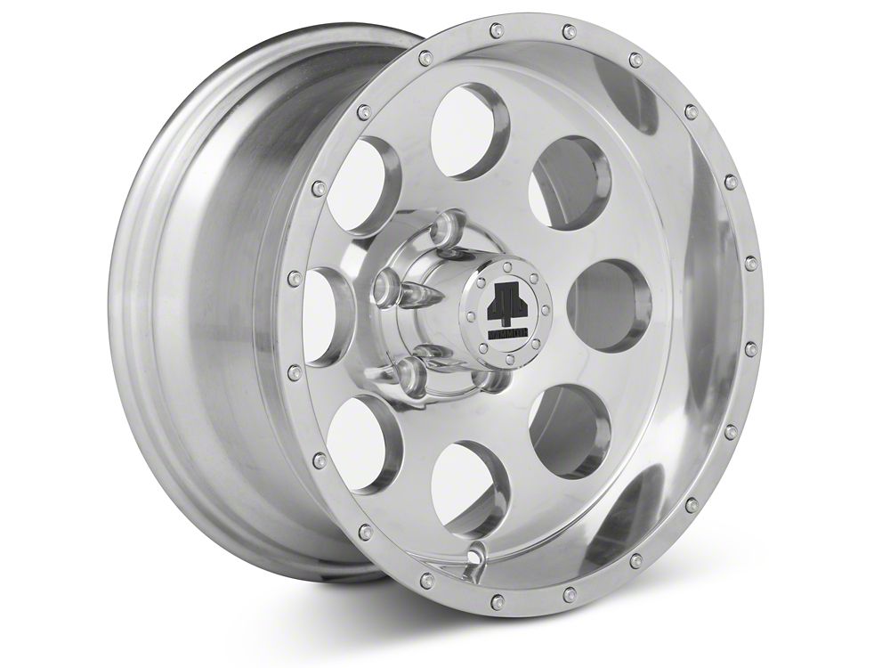 Mammoth 8 Simulated Beadlock Style Polished 15x8 Wheel and BF Goodrich All Terrain TA KO2 35x12.50R15 Tire Kit (87-06 Jeep Wrangler YJ & TJ)