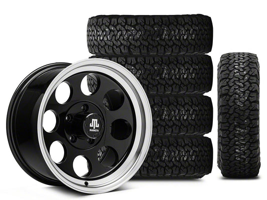 Mammoth 8 Black 17x9 Wheel and BF Goodrich All Terrain TA KO2 315/70R17 Tire Kit (07-18 Jeep Wrangler JK)