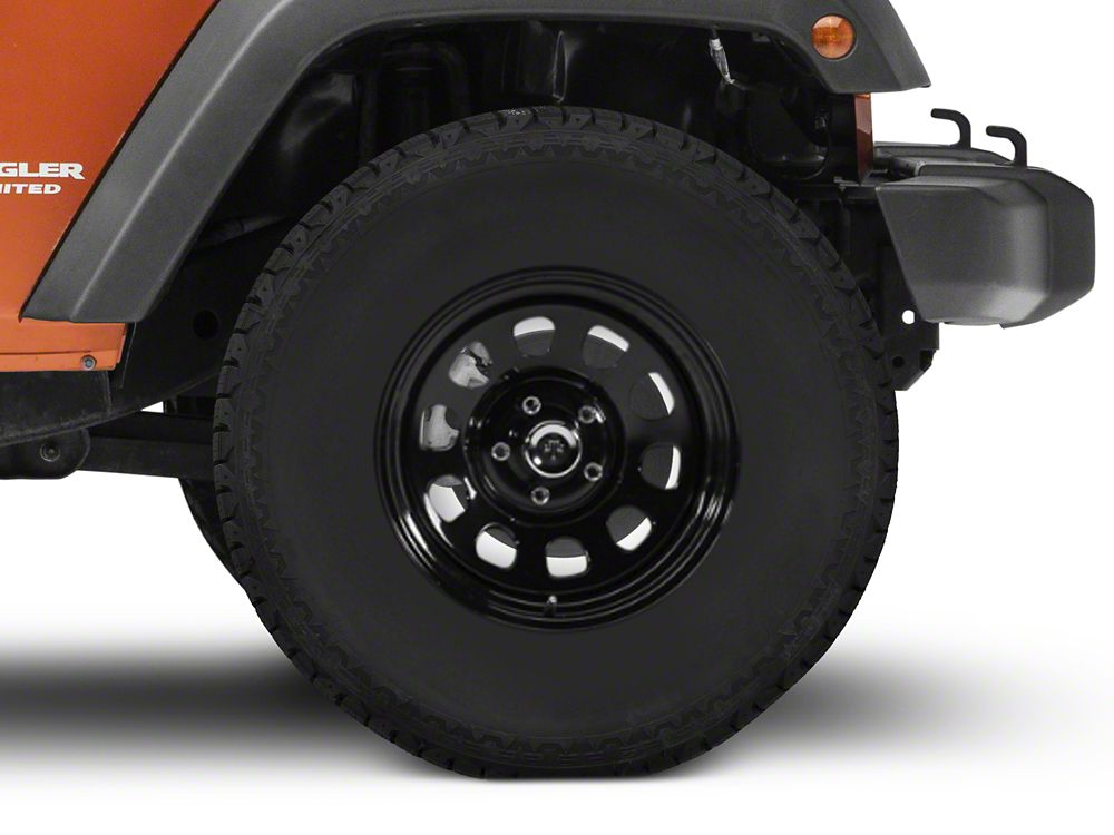 Mammoth D Window Black Steel 17x9 Wheel and BF Goodrich All Terrain TA KO2 315/70R17 Tire Kit (07-18 Jeep Wrangler JK)