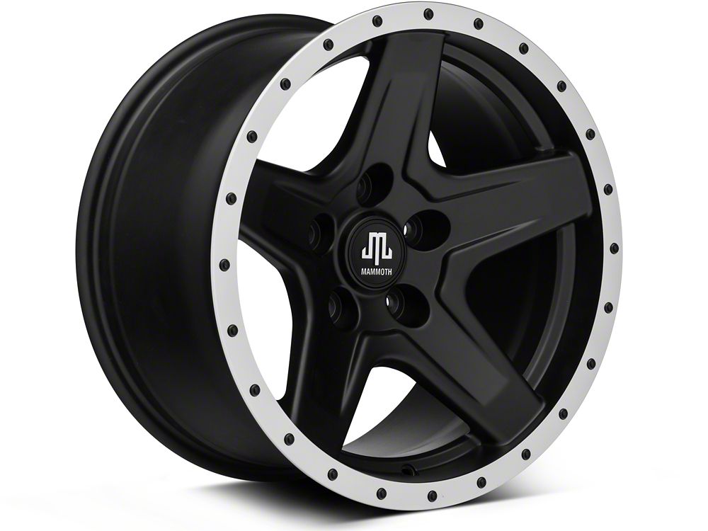 Mammoth Boulder Simulated Beadlock Style Black 17x9 Wheel and BF Goodrich All Terrain TA KO2 315/70R17 Tire Kit (07-18 Jeep Wrangler JK)
