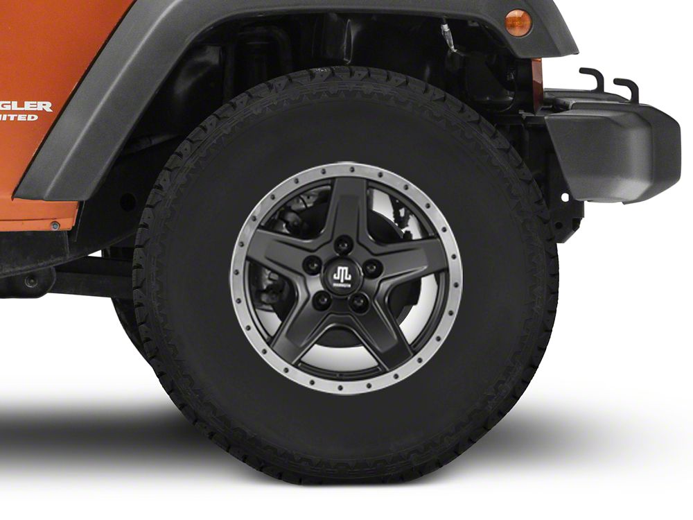 Mammoth Boulder Simulated Beadlock Style Black 17x9 Wheel and BF Goodrich All Terrain TA KO2 315/70R17 Tire Kit (07-18 Jeep Wrangler JK)