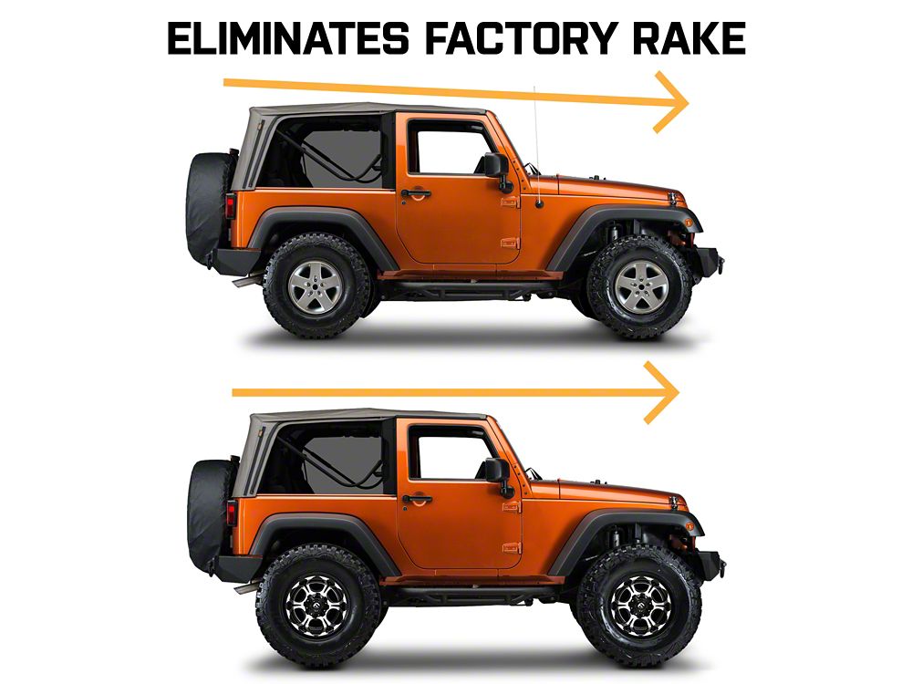 Mammoth 2-Inch Front / 1-Inch Rear Leveling Kit with End Links (07-18 Jeep Wrangler JK)