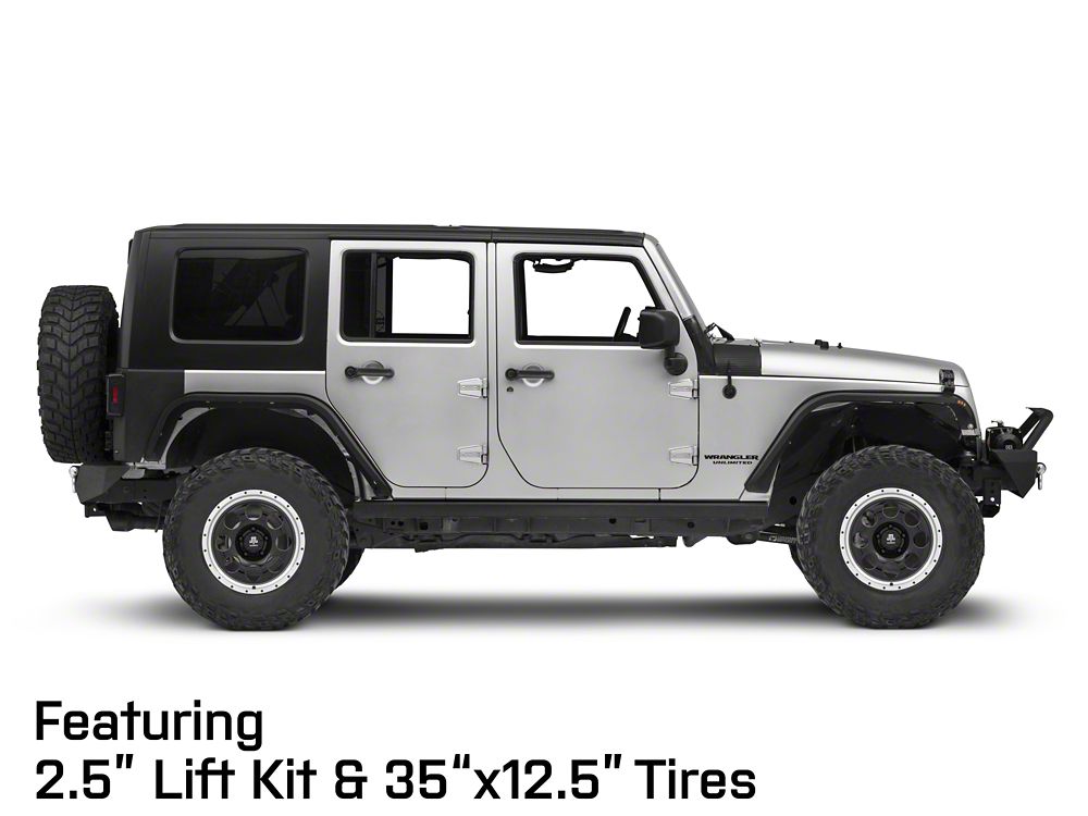 Mammoth 8 Aluminum Simulated Beadlock Black Wheel; 17x9; -6mm Offset (07-18 Jeep Wrangler JK)