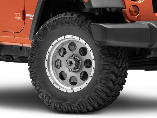 Mammoth 8 Aluminum Simulated Beadlock Anthracite Wheel; 17x9; -6mm Offset (07-18 Jeep Wrangler JK)