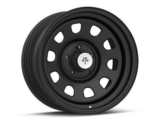 Mammoth D Window Matte Black Steel Wheel; 17x9; -6mm Offset (07-18 Jeep Wrangler JK)