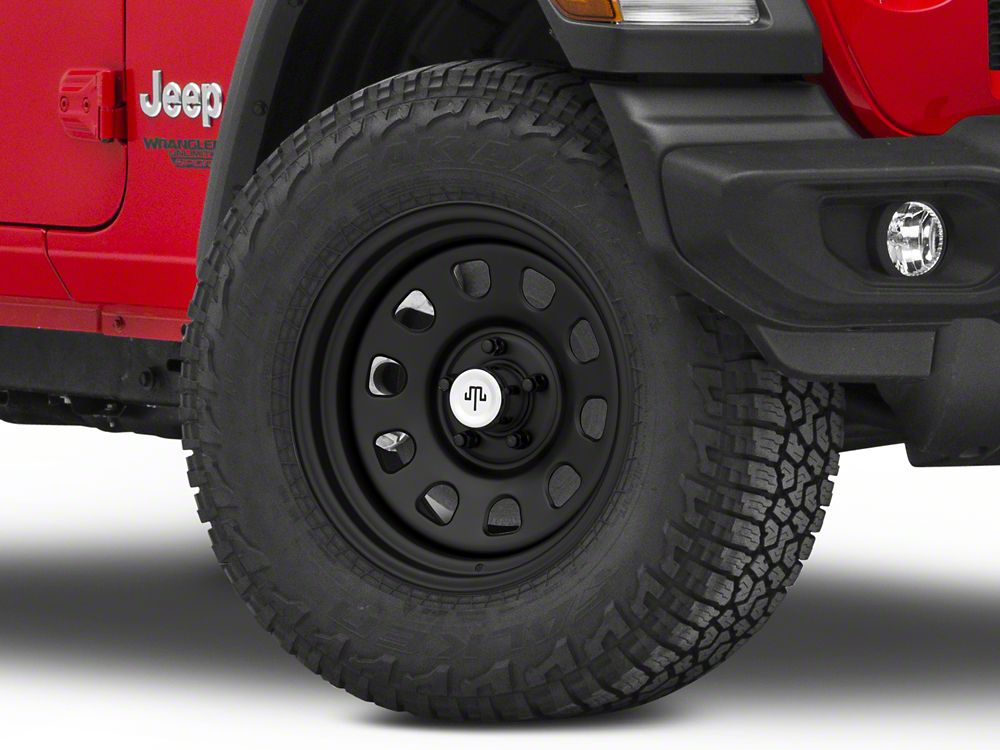 Mammoth D Window Matte Black Steel Wheel; 17x9; -6mm Offset (18-25 Jeep Wrangler JL)
