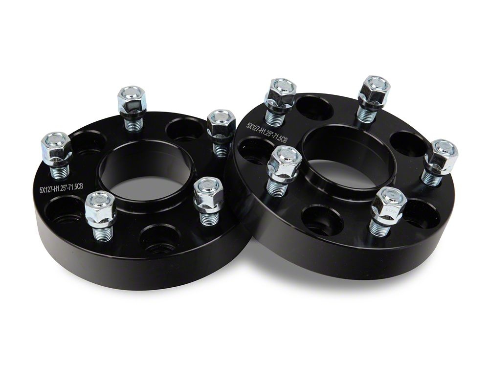 Mammoth 1.50-Inch Billet Wheel Spacer Adapters; Black; 5x4.5 to 5x5 (87-06 Jeep Wrangler YJ & TJ)