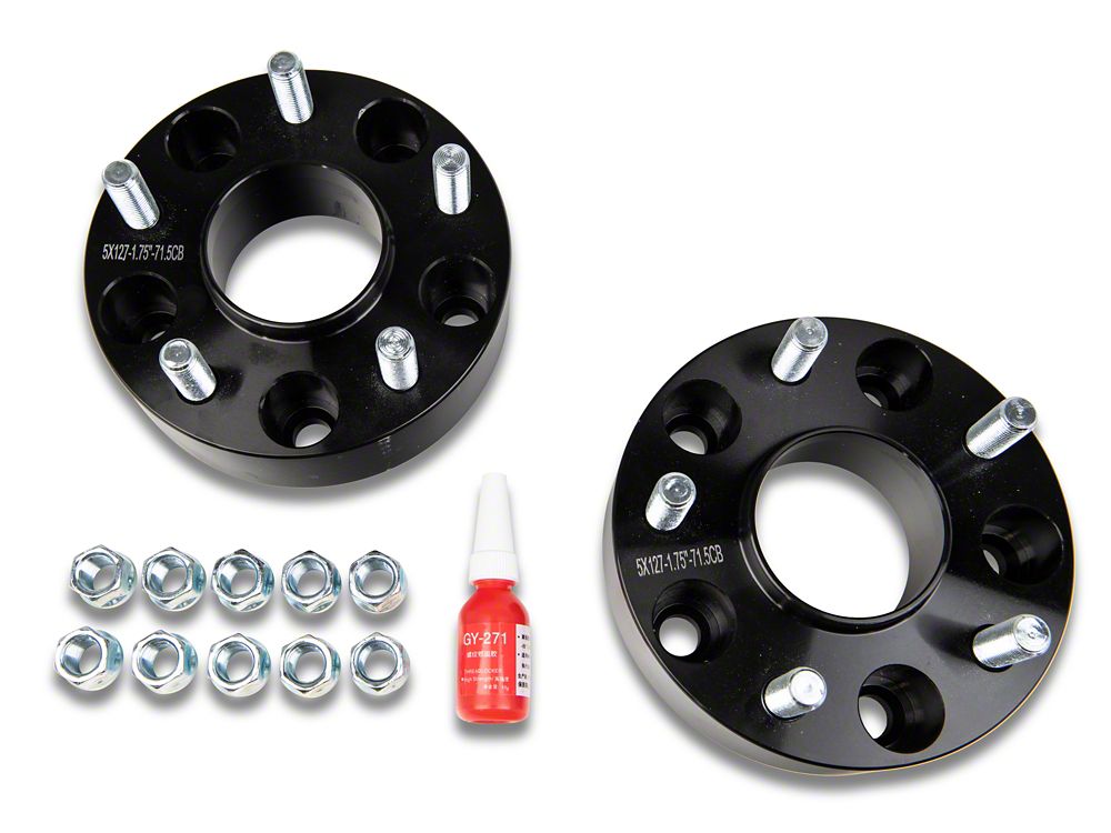 Mammoth 1.75-Inch Billet Wheel Spacers; Black (07-18 Jeep Wrangler JK)