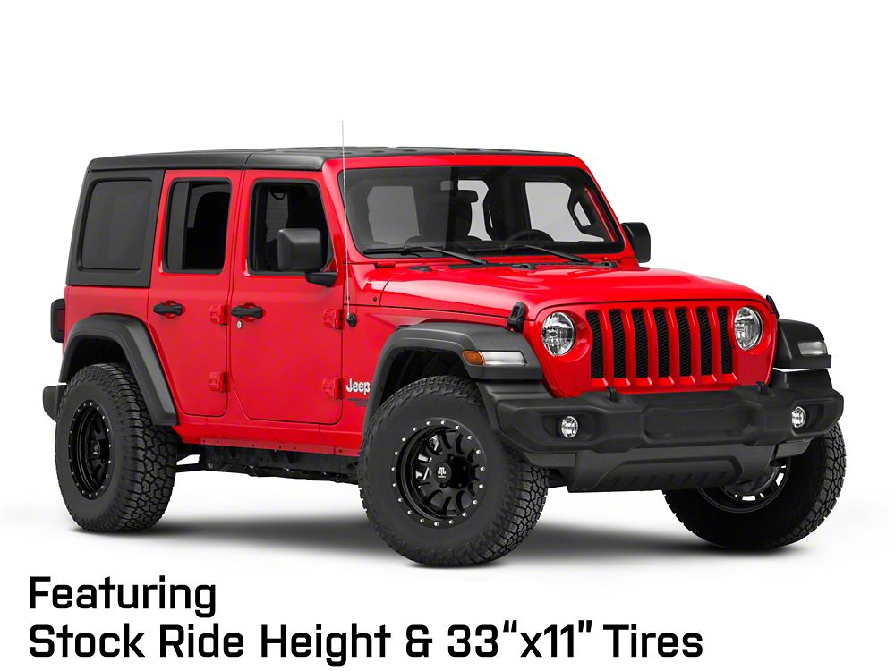 Mammoth 12 Hole Simulated Simulated Beadlock Matte Black Wheel; 17x9; -6mm Offset (18-25 Jeep Wrangler JL)