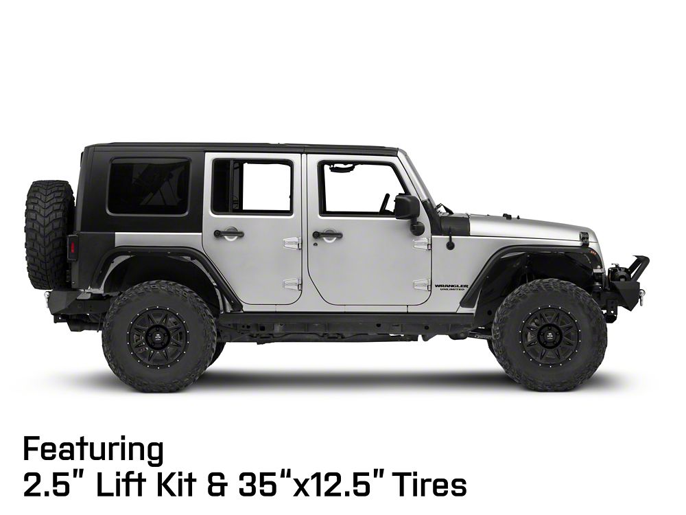 Mammoth Split 8 Simulated Beadlock Matte Black Wheel; 17x8; -6mm Offset (07-18 Jeep Wrangler JK)