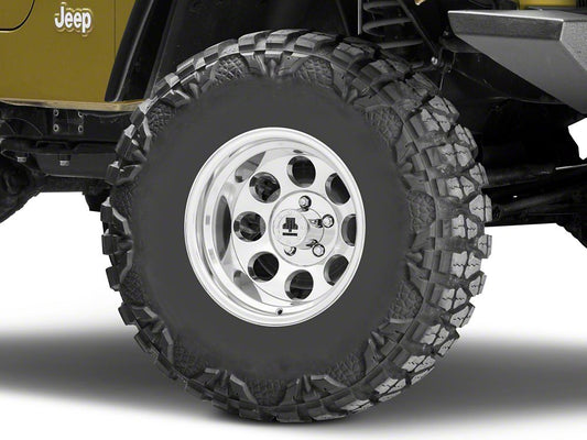Mammoth 8 Aluminum Polished Wheel; 15x10; -44mm Offset (97-06 Jeep Wrangler TJ)