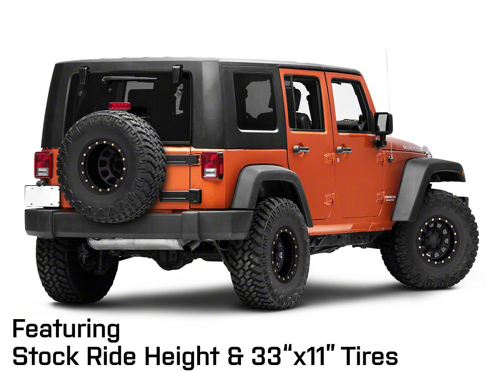 Mammoth D-Window Simulated Beadlock Matte Black Wheel; 15x10; -44mm Offset (07-18 Jeep Wrangler JK)