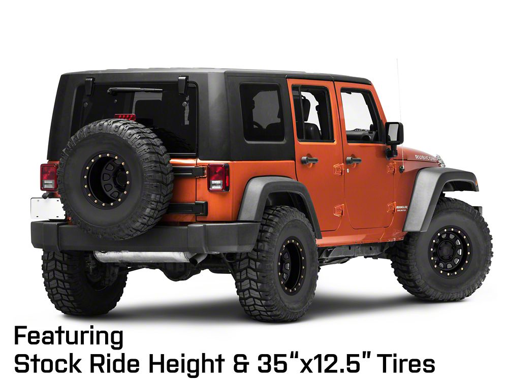 Mammoth D-Window Simulated Beadlock Matte Black Wheel; 15x10; -44mm Offset (07-18 Jeep Wrangler JK)