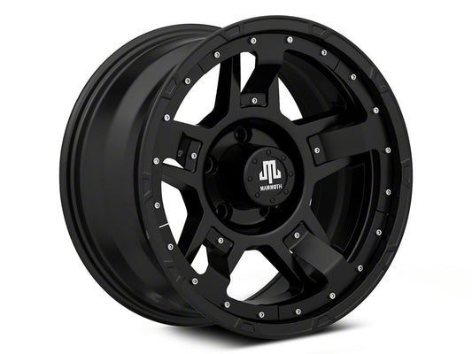 Mammoth Cliff Hanger Matte Black Wheel; 17x9; -6mm Offset (07-18 Jeep Wrangler JK)