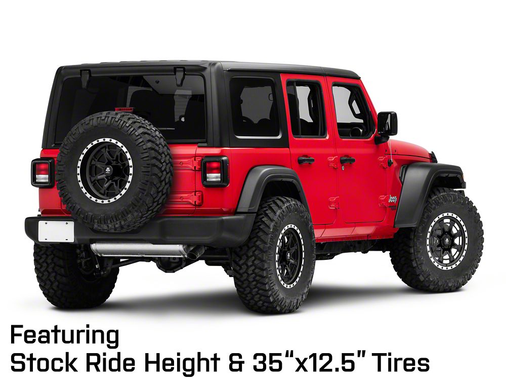 Mammoth Split 16 Beadlock Satin Black with Polished Lip Wheel; 17x9; -6mm Offset (18-25 Jeep Wrangler JL)