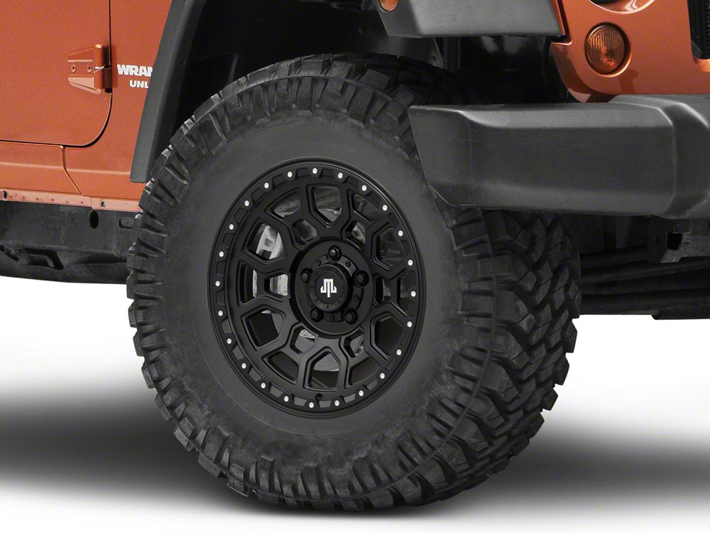 Mammoth Hunter Satin Black Wheel; 17x9; -6mm Offset (07-18 Jeep Wrangler JK)
