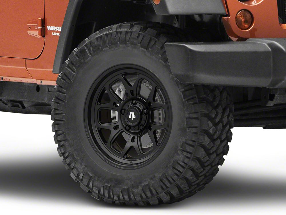 Mammoth Modus Satin Black Wheel; 17x9; -6mm Offset (07-18 Jeep Wrangler JK)