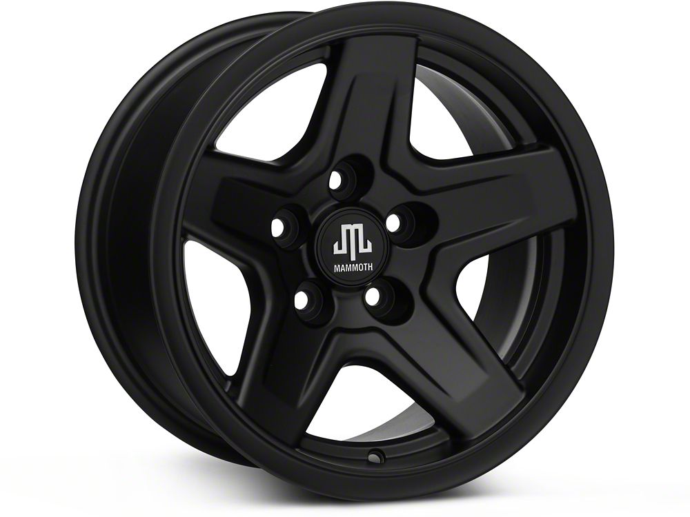 15x8 Mammoth Boulder Wheel & 31in Milestar Mud-Terrain Patagonia M/T Tire Package; Set of 5 (87-95 Jeep Wrangler YJ)