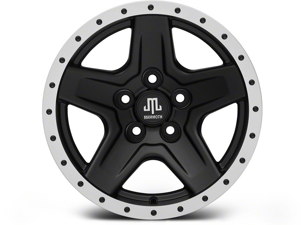 15x8 Mammoth Boulder Beadlock Style Wheel & 33in Falken All-Terrain Wildpeak A/T3W Tire Package; Set of 5 (97-06 Jeep Wrangler TJ)