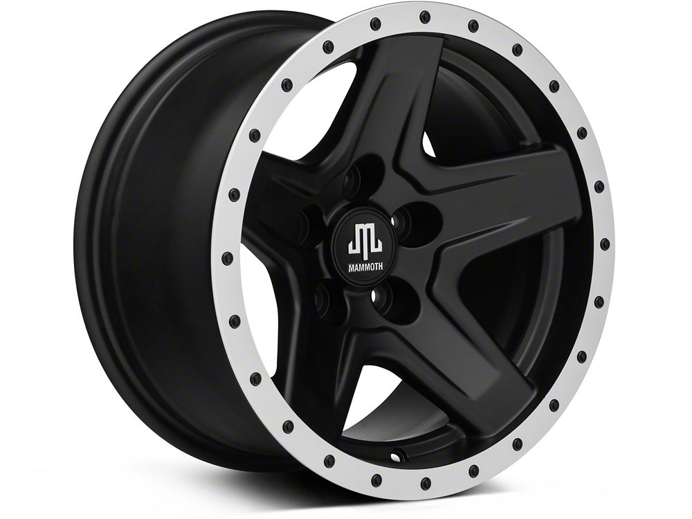 15x8 Mammoth Boulder Beadlock Style Wheel & 33in Falken All-Terrain Wildpeak A/T3W Tire Package; Set of 5 (97-06 Jeep Wrangler TJ)
