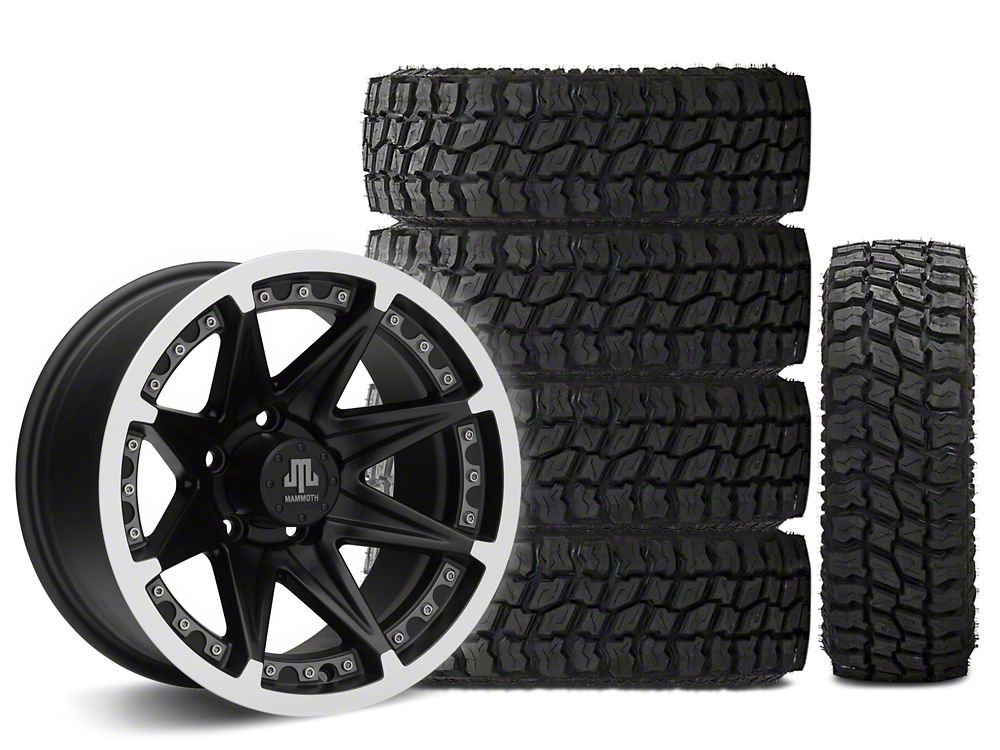 15x8 Mammoth Type 88 Wheel & 31in Mudclaw Mud-Terrain Comp MTX Tire Package; Set of 5 (97-06 Jeep Wrangler TJ)
