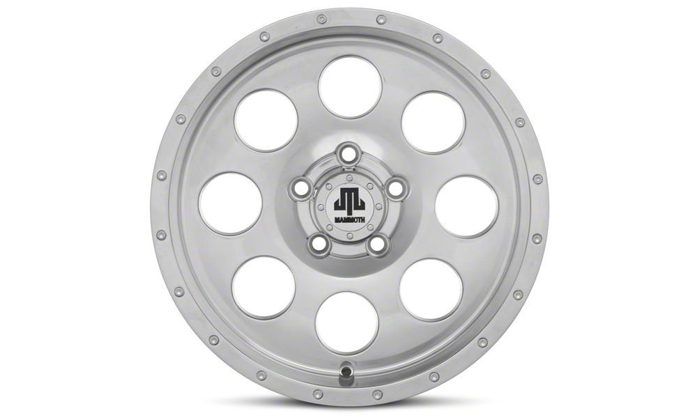 Mammoth 8 Simulated Beadlock Style Polished 15x8 Wheel and Mickey Thompson Baja MTZ 33X12.50R15 Tire Kit (87-06 Jeep Wrangler YJ & TJ)