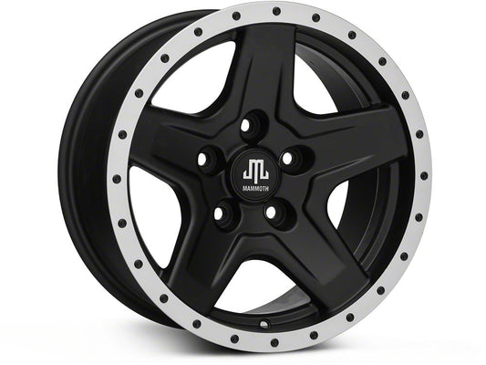 16x8 Mammoth Boulder Beadlock Style & 32in Milestar All-Terrain Patagonia AT/R Tire Package; Set of 5 (07-18 Jeep Wrangler JK)