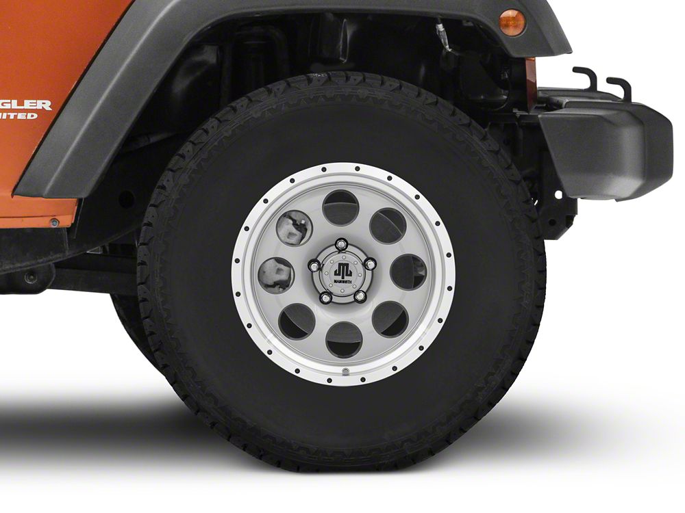 17x9 Mammoth 8 Beadlock & 33in NITTO All-Terrain Ridge Grappler A/T Tire Package; Set of 5 (07-18 Jeep Wrangler JK)