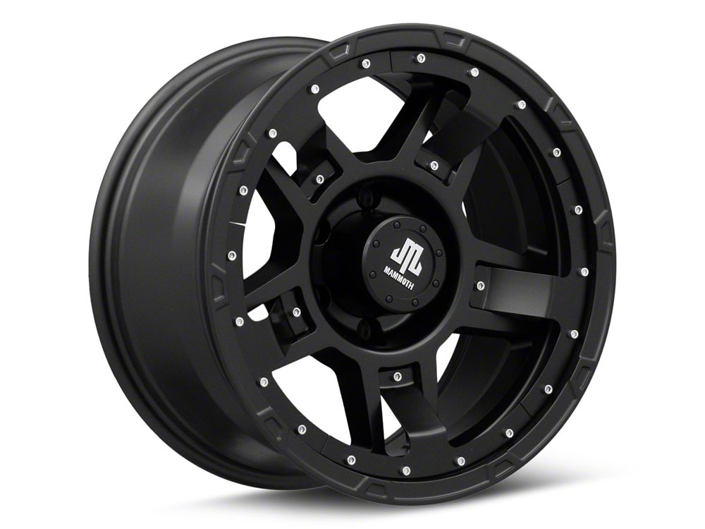Mammoth Cliff Hanger Matte Black 6-Lug Wheel; 17x9; -6mm Offset (22-25 Bronco Raptor)