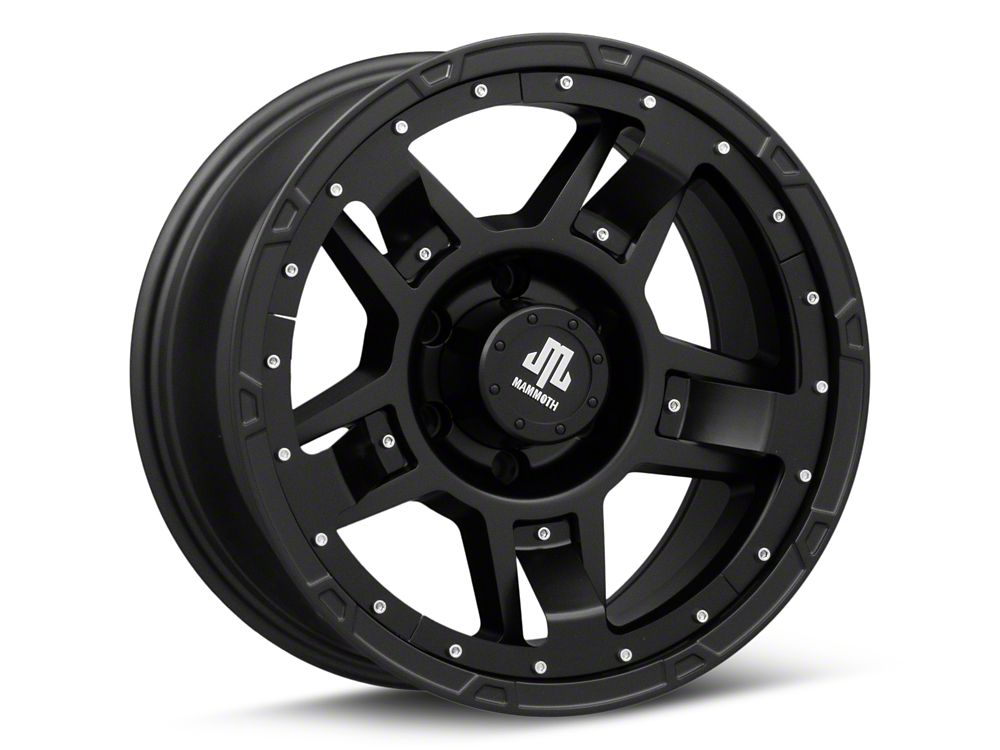 Mammoth Cliff Hanger Matte Black 6-Lug Wheel; 17x9; -6mm Offset (22-25 Bronco Raptor)