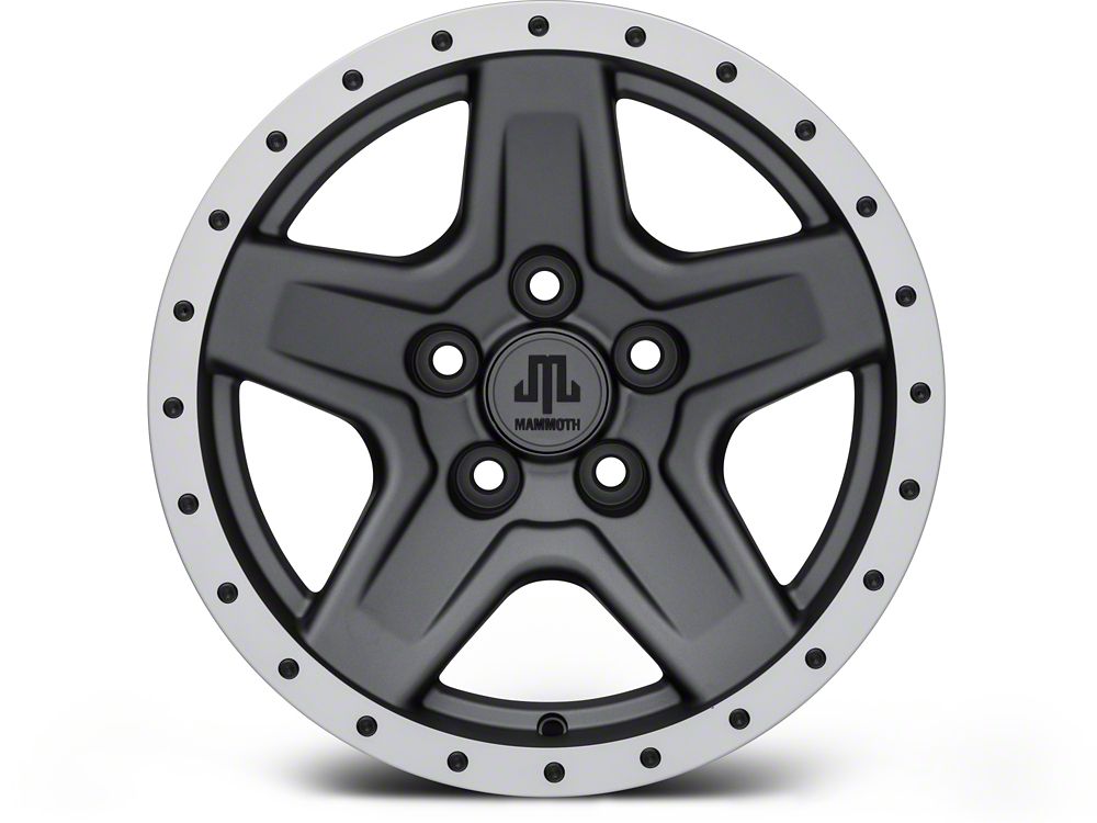 15x8 Mammoth Boulder Beadlock Style & 31in Mudclaw Mud-Terrain Comp MTX Tire Package; Set of 5 (97-06 Jeep Wrangler TJ)