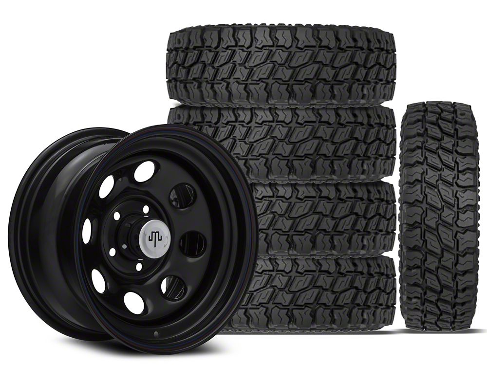 15x8 Mammoth 8 Steel & 31in Mudclaw Mud-Terrain Comp MTX Tire Package; Set of 5 (87-95 Jeep Wrangler YJ)